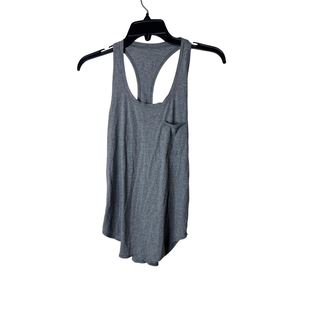 Lululemon‎ Tank Top Womens Small Gray Scoop Neck Racerback Pocket Yoga Athletic
